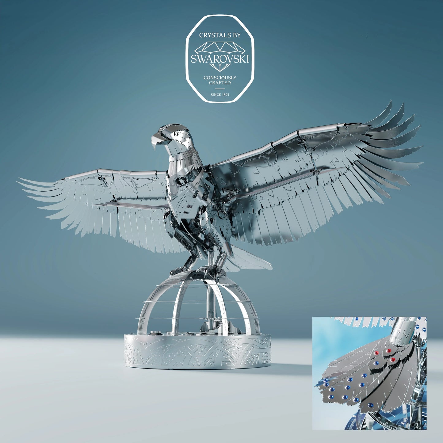 THE GREAT EAGLE SILVER ARMOR Hand-Embellished with Swarovski® crystals